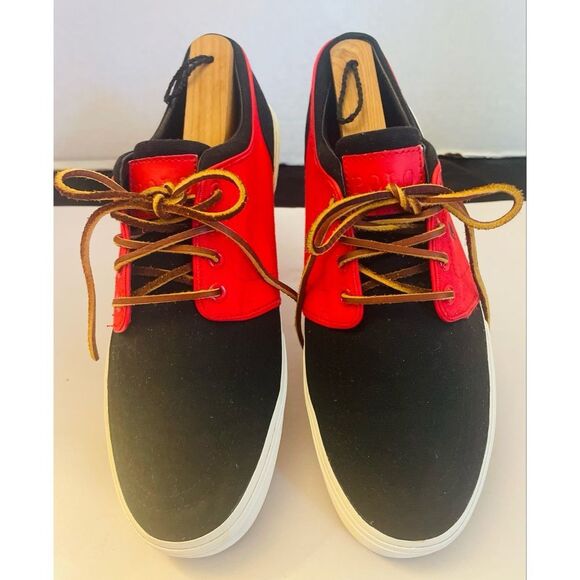 Polo Ralph Lauren Faxon Red and Black Casual Canvas Men's Shoes Size 10D - Picture 1 of 11